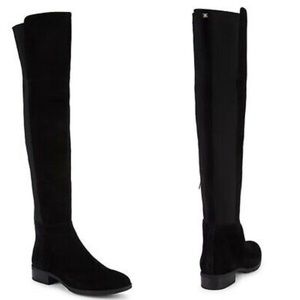 NWOT SAM EDELMAN Boots Pam Black Suede Leather Over the Knee Black Boots